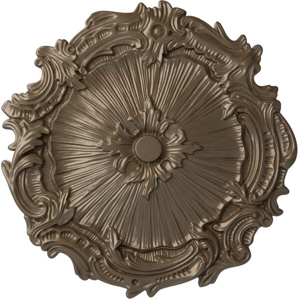 Ekena Millwork Plymouth Ceiling Medallion (Fits Canopies up to 1 5/8"), 16 3/4"OD x 1 3/8"P, Warm Silver CM16PLWSS - main